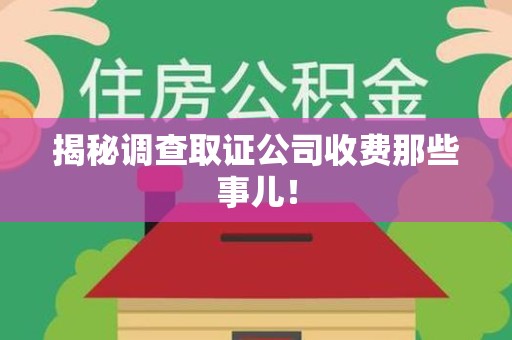洛江揭秘调查取证公司收费那些事儿！