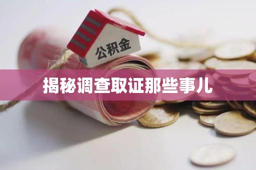 洛江揭秘调查取证那些事儿