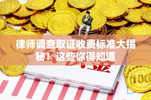 洛江律师调查取证收费标准大揭秘！这些你得知道