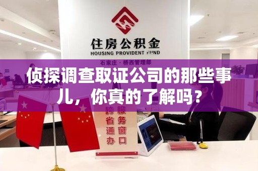 洛江侦探调查取证公司的那些事儿，你真的了解吗？
