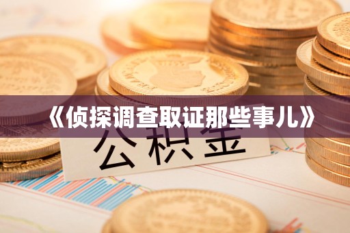 洛江《侦探调查取证那些事儿》