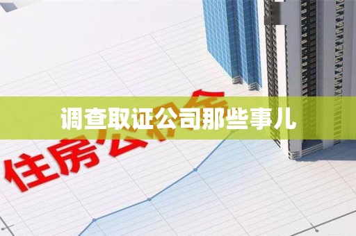 洛江调查取证公司那些事儿