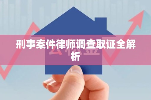 洛江刑事案件律师调查取证全解析
