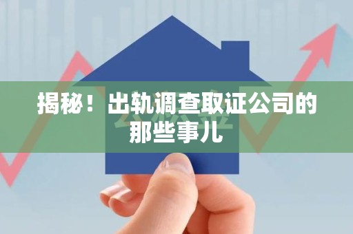 洛江揭秘！出轨调查取证公司的那些事儿