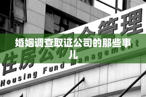 洛江婚姻调查取证公司的那些事儿