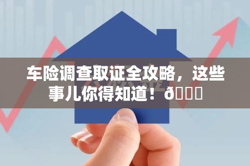 洛江车险调查取证全攻略，这些事儿你得知道！😎