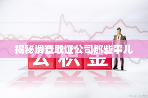 洛江揭秘调查取证公司那些事儿