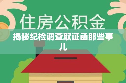 洛江揭秘纪检调查取证函那些事儿