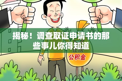 洛江揭秘！调查取证申请书的那些事儿你得知道