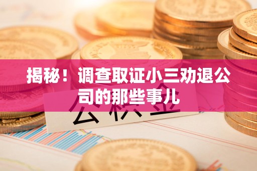 洛江揭秘！调查取证小三劝退公司的那些事儿