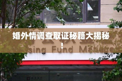 洛江婚外情调查取证秘籍大揭秘！