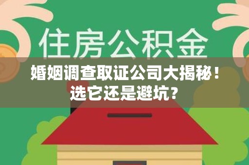 洛江婚姻调查取证公司大揭秘！选它还是避坑？