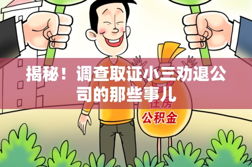 洛江揭秘！调查取证小三劝退公司的那些事儿