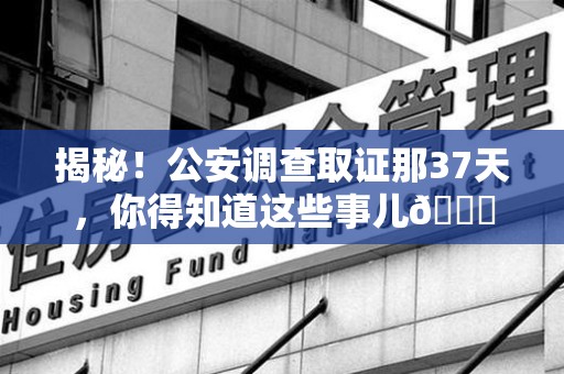 洛江揭秘！公安调查取证那37天，你得知道这些事儿😎