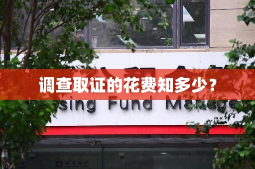 洛江调查取证的花费知多少？